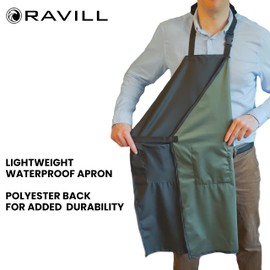 Waterproof Aprons For Men and Women - 2 Pockets - 35" Multi Purpose Work Aprons for Dishwashing, Dog Grooming, Cleaning - Heavy Duty Plastic Dishwasher Apron - Perfect Water Resistant Kitchen Apron