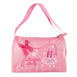 Ballet Bag for Girls, Ballet Bag Girls, Sports Bag Children, Large Capacity Adjustable for Children, Ballet Bag, Swimming Bag, Backpack, Embroidered Nylon Fabric Bag (Pink)