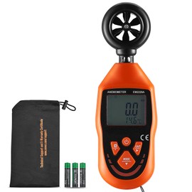 Happybuy Handheld Anemometer, 14℉-113℉, Digital Wind Speed Meter Gauge with LED Backlight Screen, Measures Wind Velocity Wind Temperature Air Flow Wind Chill, for Sailing Surfing Drone Flying HVAC