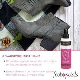 Foot Petals Suede Protector, Protects Suede, Leather & Nubuck Against Stains, Water & Dirt for Shoes & Accessories