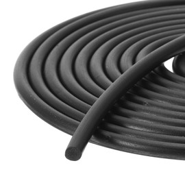 sourcing map Nitrile Rubber Seal Strip, 5mm(0.20") Diameter x 4 Meters (13.12Ft) Long Round Solid Weather Stripping for Reduce Noise, Shock, Friction