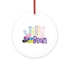 CafePress Jelly Bean Round 4" MDF Holiday Ornament