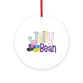 CafePress Jelly Bean Round 4" MDF Holiday Ornament