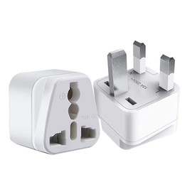 Strhowill (2pack) UK to US Socket,Europe Plug to UK Plug Travel Adapter,UK Travel Adapter to Variety of National Socket Adapter Conversion Plug, AUS 3 Hole Socket to UK 3 PIN,Hong Kong (White)