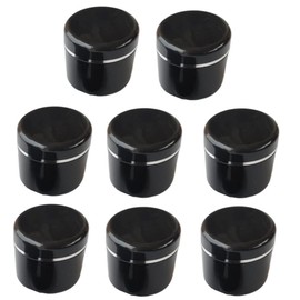 8 Pack Plastic Empty Cosmetic Containers with Lid, Portable 4.8 Oz 150ml Refillable Make-up Face Cream Jars Case for Body Scrub Mask Lotion Storage Pot (Black)