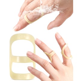 PLATEYTR Pack of 6 Oval Finger Guards, Finger Joint Protection, Plastic, Waterproof Finger Splint Ring for Ring Splints, Arthritis #10 11 12
