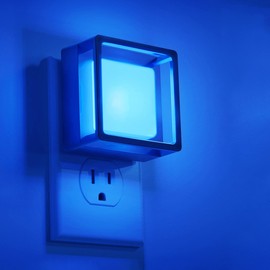 DORESshop Blue Night Light [2 Pack], Night Lights Plug Into Wall, Night Light Dusk to Dawn Sensor, LED NightLight Adjustable Brightness, Bedroom, Bathroom, Hallway, Stairs, Christmas, Party
