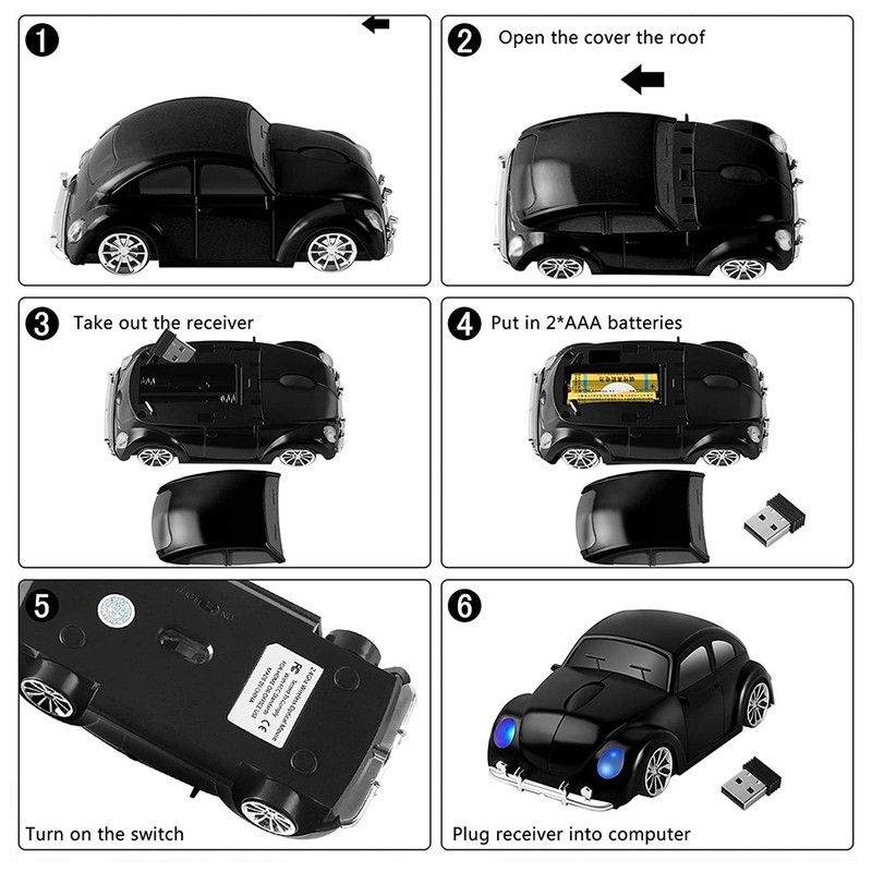 Wireless Mouse Portable Car Shaped 2.4G 1000DPI Wireless Mouse Computer