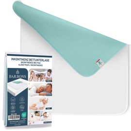 Barbons Incontinence Pad Washable Mattress Protector 90 x 160 cm - Waterproof Bed Incontinence Pad Mattress Pad Bed Pad Washable Moisture Protection Mattress Topper (90 x 160 cm)