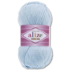 Alize 100 g Cotton Gold Premium Wool in 59 Colours, Summer Wool, Yarn, Knitting, Amigurumi (513 | Crystal Blue)