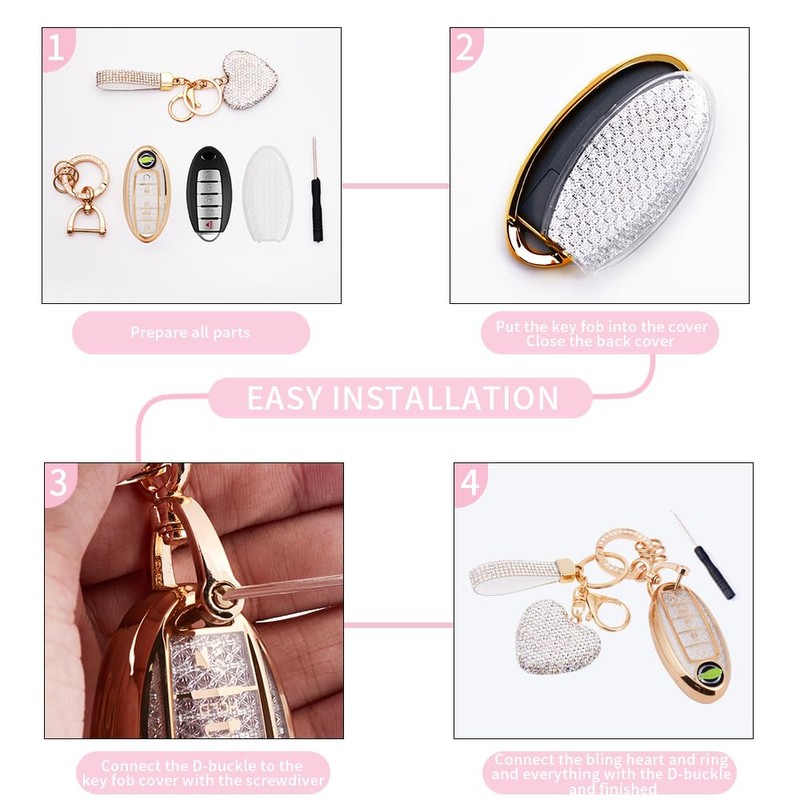 vehicleloong for Nissan Key Fob Cover Case Shell Keychain Rogue