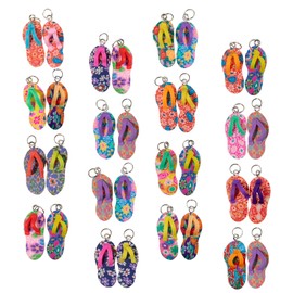 LUBINGSHINE 36pcs Clay Flip Flop Charms for Jewelry Making, Cute Polymer Clay Flowers Flip Flop Pendants Summer Charms for Necklace Earrings Bracelet DIY Crafts