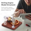 Honio Stirling Engine Model, Ornamen Table Beech Base Stirling Engine