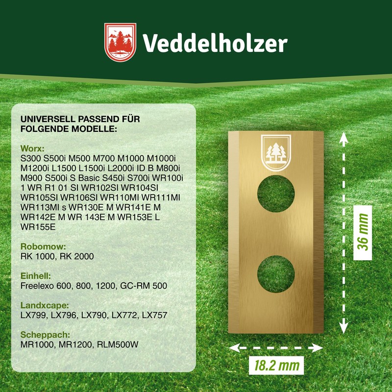 Veddelholzer 30 Durable Robotic Lawnmower Blades Made of Stainless Steel