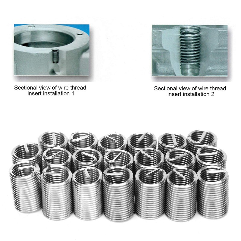 20-Piece Helicoil Thread Repair Insert, M12 x 1.5 Stainless Steel