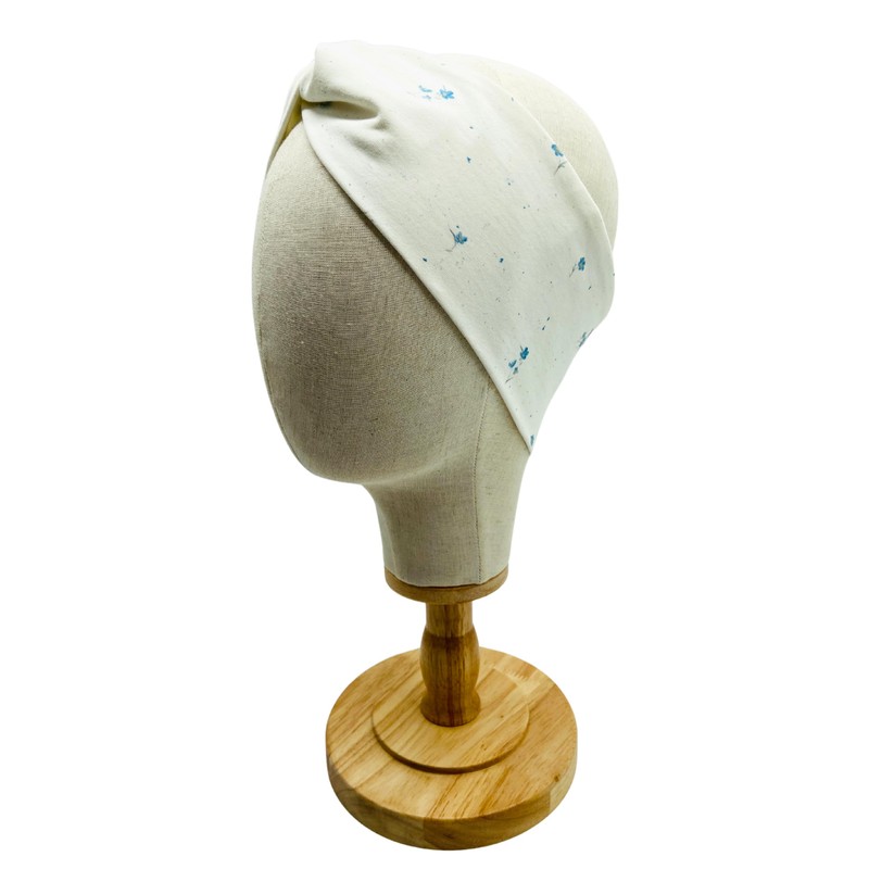 Handgemachtes Damen Stirnband, Jersey Haarband mit Knoten, Turban-Design, Frühling (Blumen