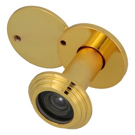 Amig - Door Viewer Mod. 3 with Super Angle Lens | UL Certified | Scratch Resistant & Easy Installation | Home Safety Accessories, Brass-Plated, 14mm, 35-55mm
