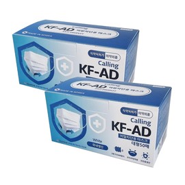 Calling Mask KF-AD domestic dental mask summer white 100 sheets / KF-AD 국산 덴탈마스크 여름용 화이트 100매