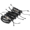 2Sets Adjustable Braided Bracelet Metal Inlaid Wristband Retro Style Cuff