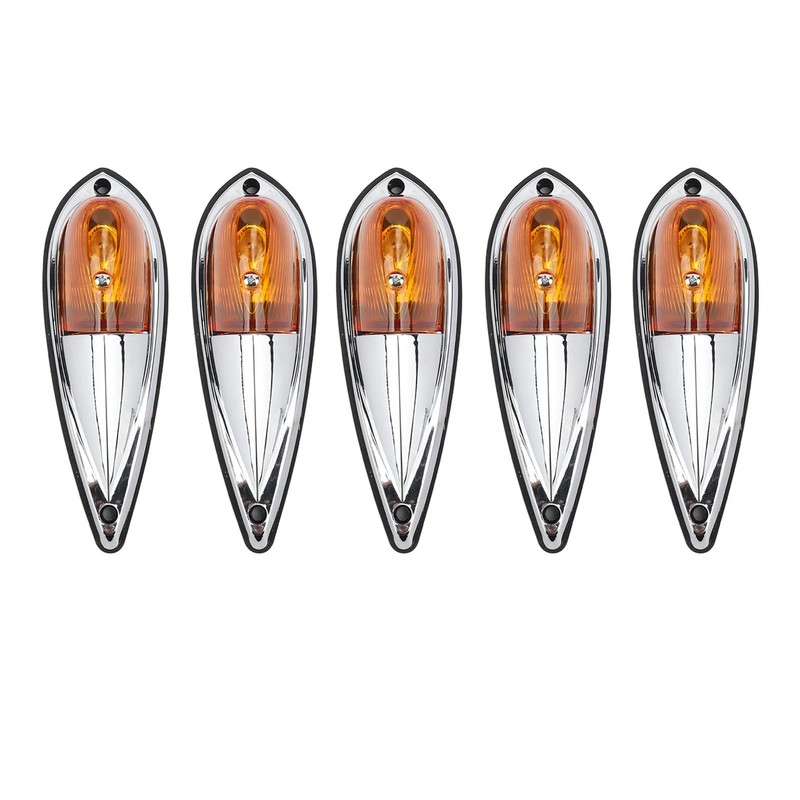 Cab Marker Light, 5pcs Cab Marker Light Weatherproof Amber Teardrop