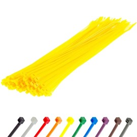 GTSE 12” Yellow Zip Ties, 100 Pack, 50lb Strength, UV Resistant Long Nylon Cable Ties, Self-Locking 12 Inch Tie Wraps