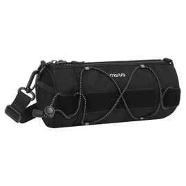 MOSISO Bike Handlebar Bag, Bike Front Frame Bag with Elastic Cord, 2.5L Bike Bag Top Tube Bag Bicycle Roll Bag Bike Storage Pouch Pack Cycling Accessories Cylinder Bag with Shoulder Strap, Black