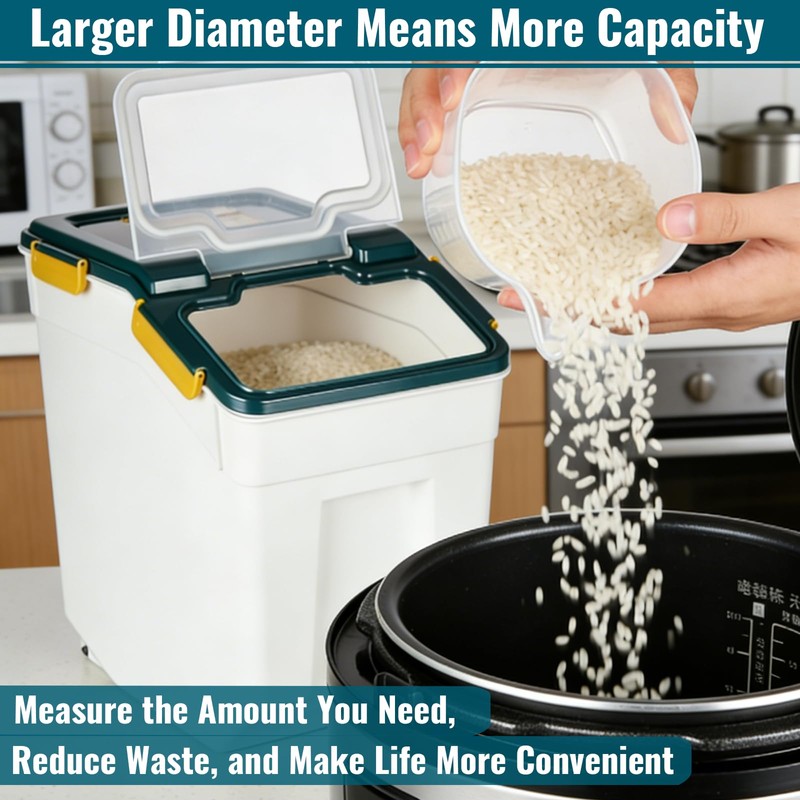 MXCELL 2 Pack Rice Container 25 lbs Large Bulk Flour