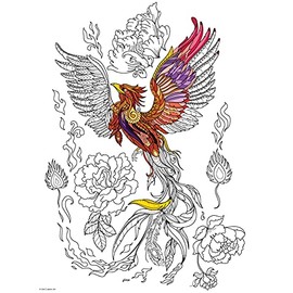 Get Custom Art Giant coloring Poster for Kids, Teens, and Adults Mandala Style (Phoenix, 24x32)