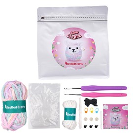 Complete Crochet Set with Step-by-Step Video Tutorials, Crochet Set for Beginners, Crochet - Gift for Birthdays, Ideal DIY Gift for Adults and Craft Lovers (Lama)