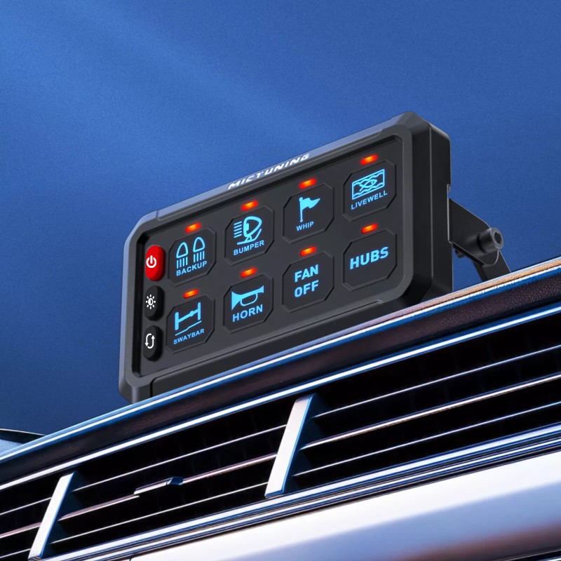 MICTUNING LED Touch Switch Panel 8 Gang Car Marine Boat