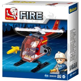 Sluban M38-B0622D Small Fire Helicopter 77 Pcs, Multi-Colors