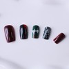 Halloween Press on Nails Medium Square Fake Nails Green Red False Nails with Horrible Bloody Designs Web Glitter Glue on Nails Gradient Stick on Nail Cute Acrylic Nail Full Cover Glossy Artificial