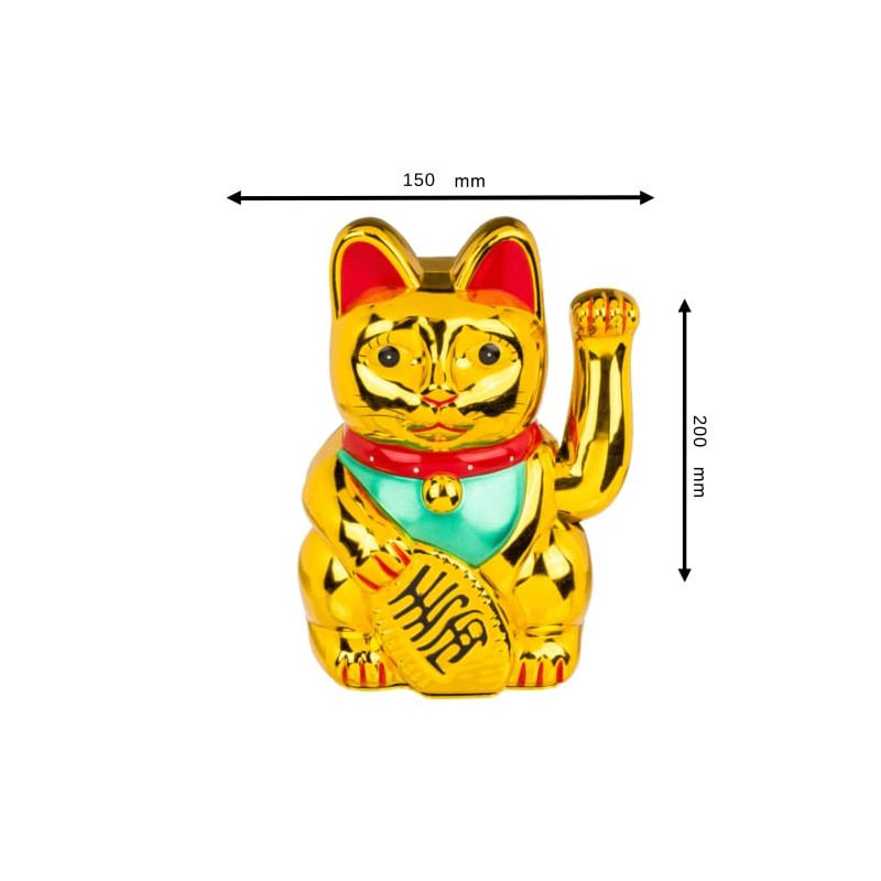 OOTB Waving Cat, Gold, 14.9 x 12.4 x 21.7 cm