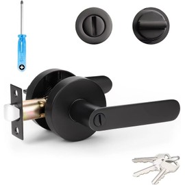 Cerradura de Palanca de Entrada con Llave, Cerradura de Manija de Puerta,Manijas Interiores Bloqueadas Reversibles Uego de Manijas de Puerta Resistente para Oficina y Ppuerta Delantera Etc