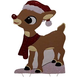 TisYourSeason 24" Rudolph The Red Nosed Reindeer Hammered Metal Christmas Decoration