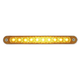 United Pacific 10 LED 6 1/2" Turn Signal Light Bar w/Bezel - Amber LED/Amber Lens,chrome,37637