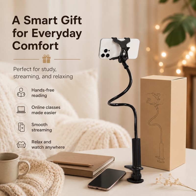 80cm Flexible Phone Holder for Hands-Free Viewing – 360° Gooseneck