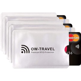 OW-Travel RFID Card Protector Sleeves (5 Pack) Contactless Card Protector.RFID Blocking Credit Card Protector.RFID Card Holder RFID Blocking Bank Card Security Protectors