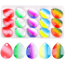 Spinner Blades Fishing Lures Kit, 80pcs Colorful Colorado Blades DIY Lure Making Supplies Fishing Spoon Blades for Inline Spinners Walleye Rigs Making Kit