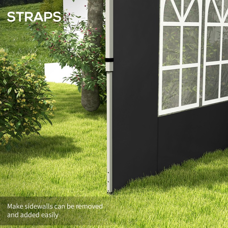 Outsunny Gazebo Side Panels with Window for 3x3(m) or 3x4m