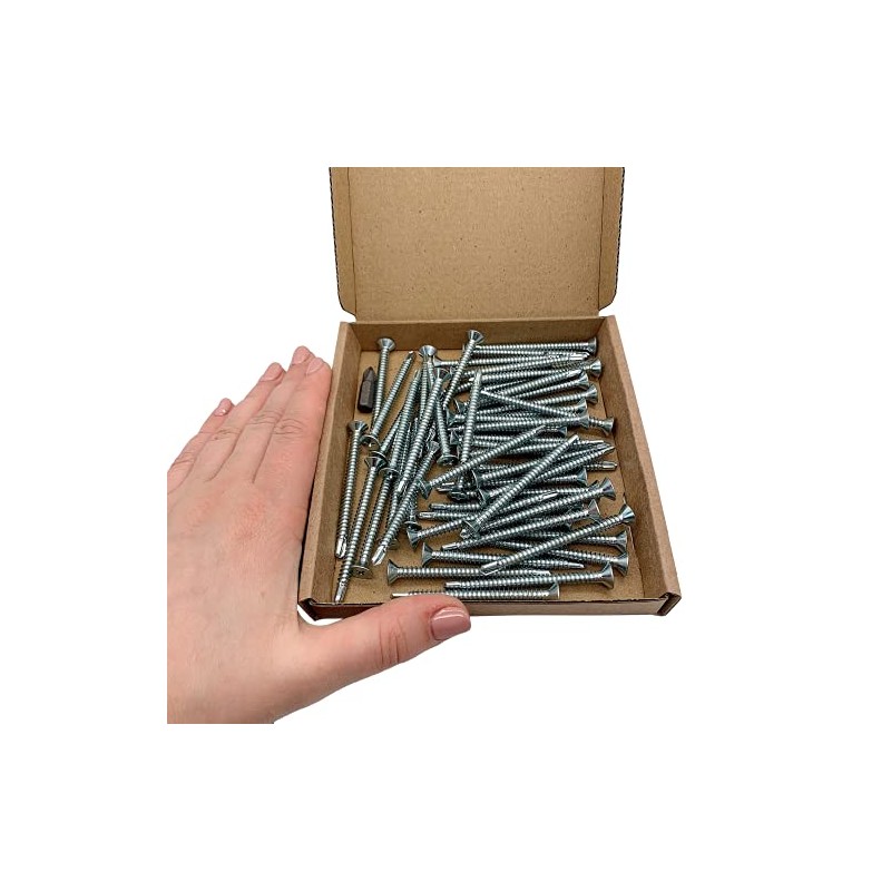 Pack of 50 DIN 7504 P Galvanised Steel 4.8 x