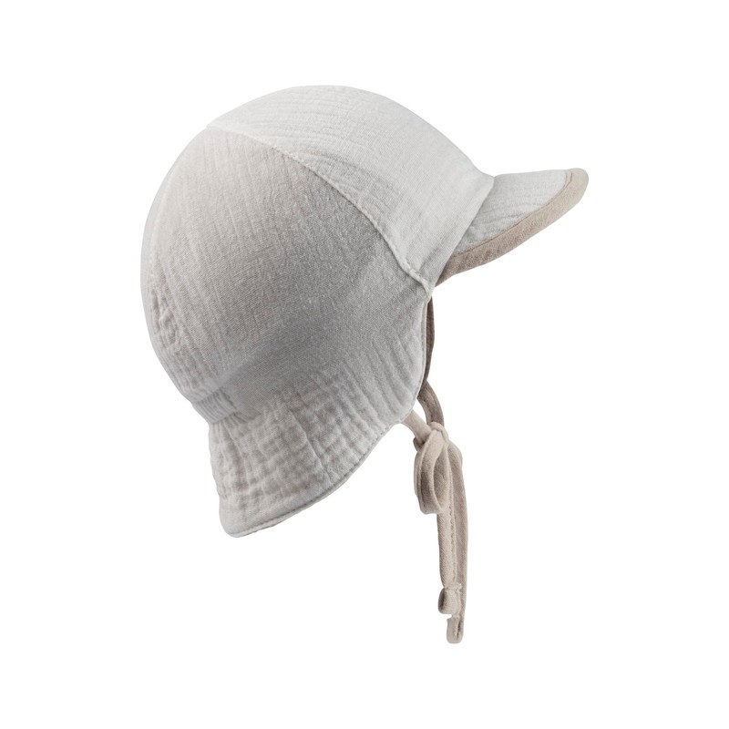 Sterntaler Boys' Peaked Cap Neck Reversible Sun Hat, beige, 49