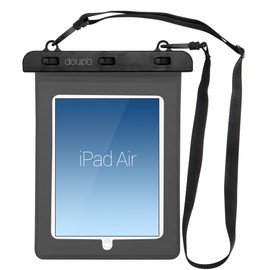 doupi Waterproof Protective Case 280x210mm for 9/10" Tablet Touchscreen Funktion Water Resistant Watertight Beach Bag, Black