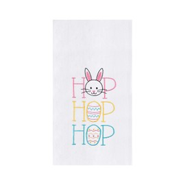 C&F Home Hop Hop Hop Flour Sack Kitchen Towel White Easter 18" X 27" Embroidered Waffle Weave Machine Washable Decor Decoration 18" x 27" White