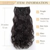 Gairyan 52 cm Clip-In Extensions Wavy Chestnut Brown 6 Pieces