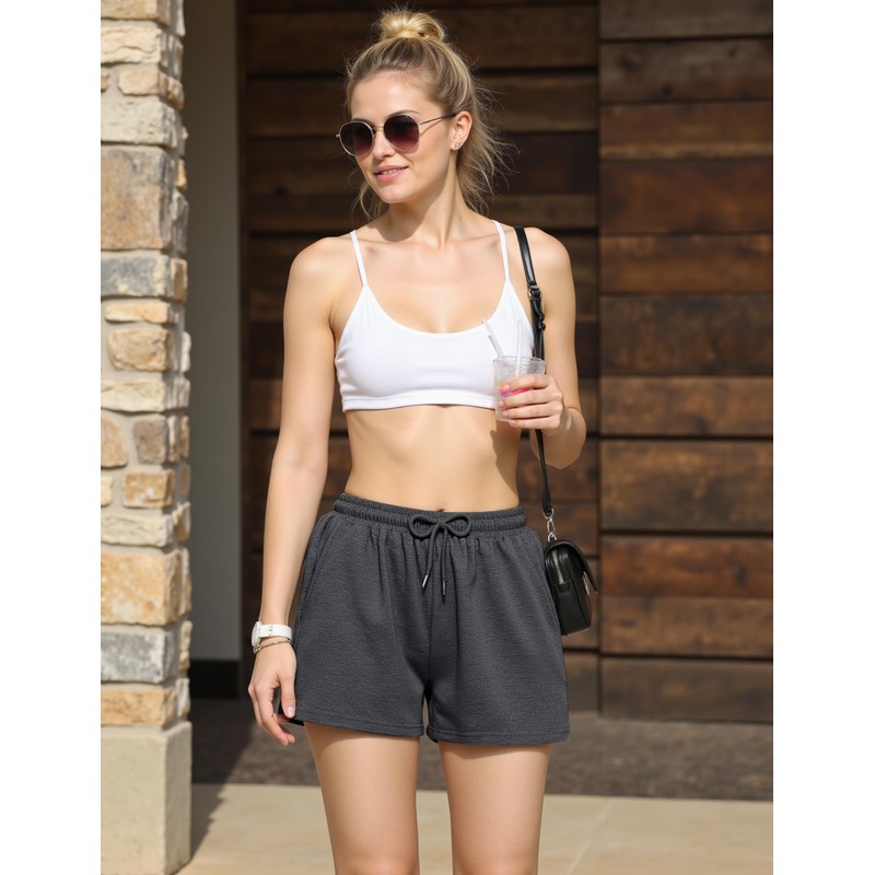 Quenteen - Pantalones cortos deportivos de algodón para mujer, de