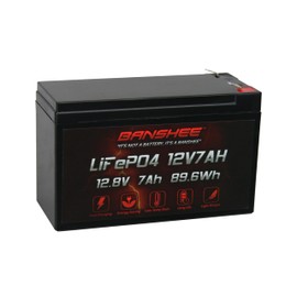 Banshee 12V 7Ah LiFePO4 Battery Reliable for Home Security & Alarm Systems
