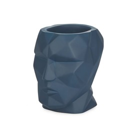 balvi Pen Holder The Head Colour Blue Geometric Silhouette of a Head Cement 12 x 8.4 x 11.5 cm