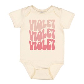 TATY Kids Wavy Violet Baby Infant One Piece Bodysuit 12 Months Natural