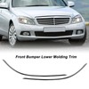 2pcs Front Bumper Lower Chrome Molding Trim Replacement For Benz